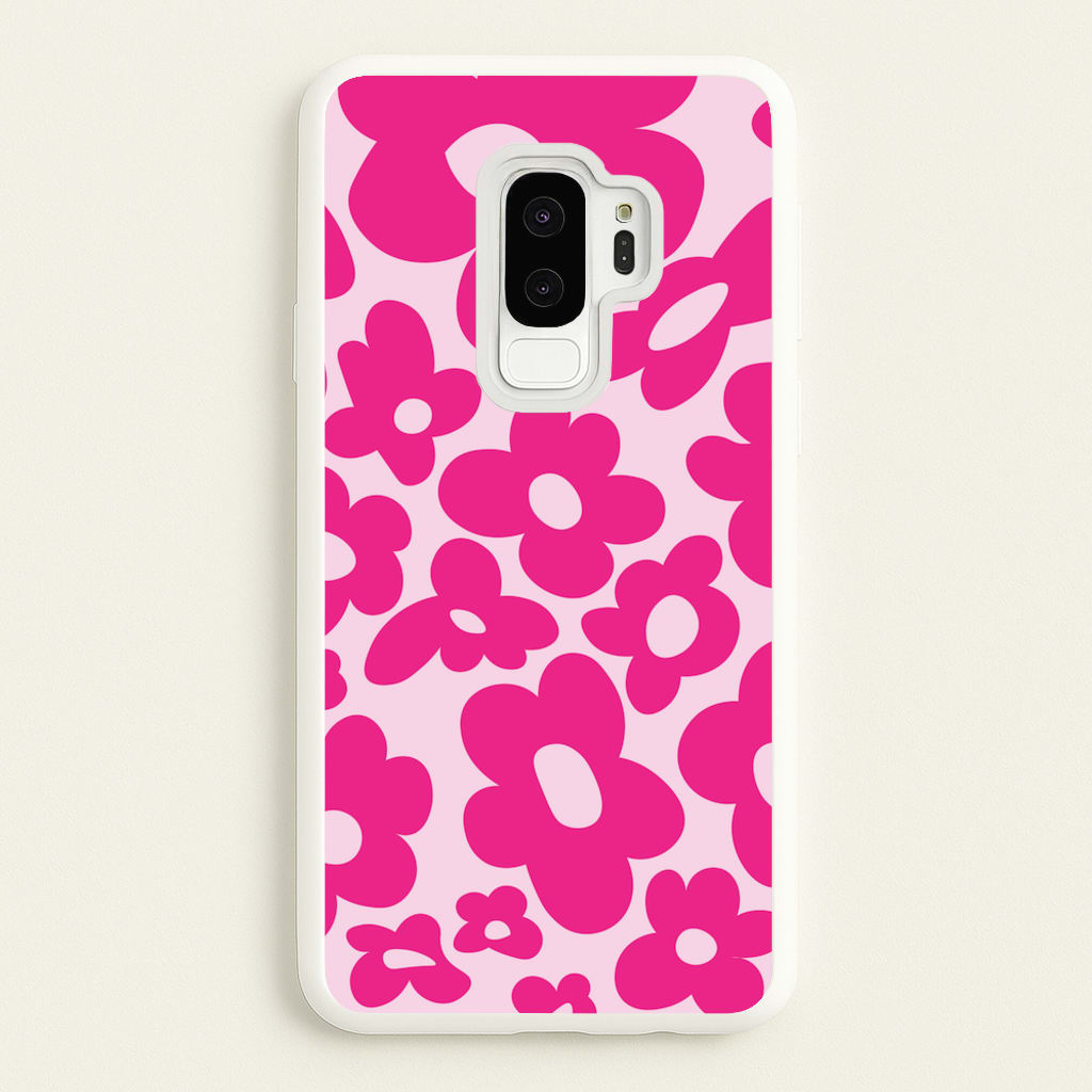 Pink Flowers - Trippy Patterns  - Trippy Patterns Phone Case for Galaxy S9 Plus