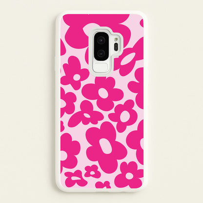 Pink Flowers - Trippy Patterns  - Trippy Patterns Phone Case for Galaxy S9 Plus