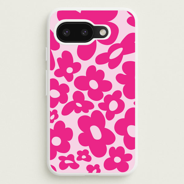 Pink Flowers - Trippy Patterns  - Trippy Patterns Phone Case for Google Pixel 9a