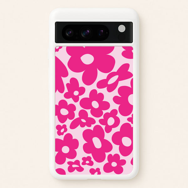 Pink Flowers - Trippy Patterns  - Trippy Patterns Phone Case for Google Pixel 8 Pro