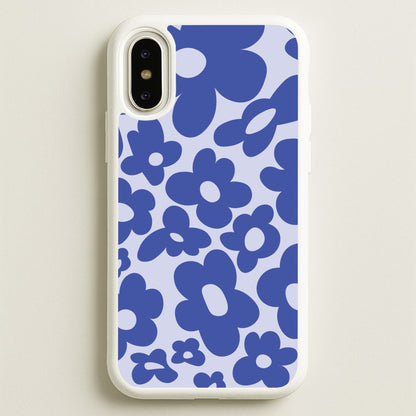 Blue Flowers - Trippy Patterns  - Trippy Patterns Phone Case for iPhone X / XS