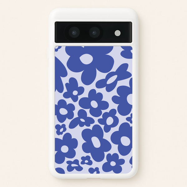 Blue Flowers - Trippy Patterns  - Trippy Patterns Phone Case for Google Pixel 8a