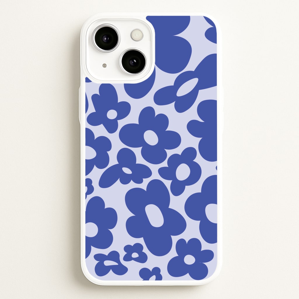 Blue Flowers - Trippy Patterns  - Trippy Patterns Phone Case for iPhone 13