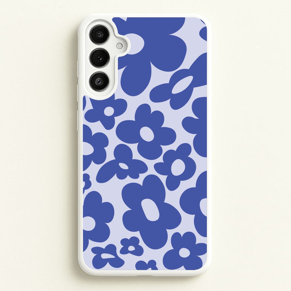 Blue Flowers - Trippy Patterns  - Trippy Patterns Phone Case for Galaxy A36