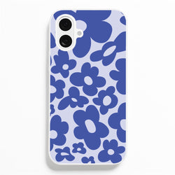 Blue Flowers - Trippy Patterns  - Trippy Patterns Phone Case for iPhone 16 Plus