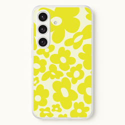 Yellow Flowers - Trippy Patterns  - Trippy Patterns Phone Case for Galaxy S25