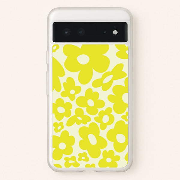 Yellow Flowers - Trippy Patterns  - Trippy Patterns Phone Case for Google Pixel 6