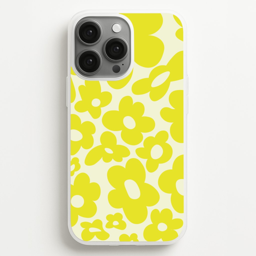Yellow Flowers - Trippy Patterns  - Trippy Patterns Phone Case for iPhone 13 Pro Max
