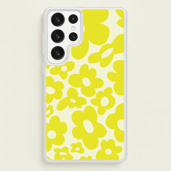 Yellow Flowers - Trippy Patterns  - Trippy Patterns Phone Case for Galaxy S22 Ultra