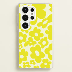 Yellow Flowers - Trippy Patterns  - Trippy Patterns Phone Case for Galaxy S25 Ultra