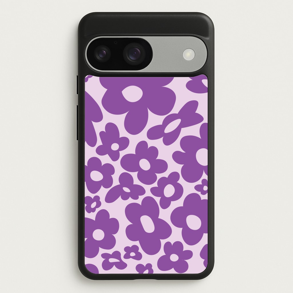 Purple Flowers - Trippy Patterns  - Trippy Patterns Phone Case for Google Pixel 9 / 9 Pro