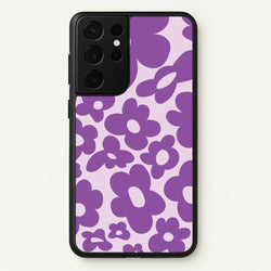 Purple Flowers - Trippy Patterns  - Trippy Patterns Phone Case for Galaxy S21 Ultra
