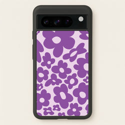 Purple Flowers - Trippy Patterns  - Trippy Patterns Phone Case for Google Pixel 8 Pro