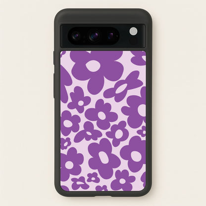 Purple Flowers - Trippy Patterns  - Trippy Patterns Phone Case for Google Pixel 8 Pro