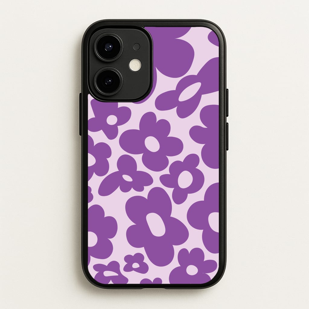 Purple Flowers - Trippy Patterns  - Trippy Patterns Phone Case for iPhone 12 Mini