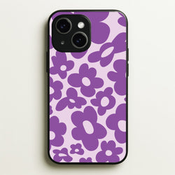Purple Flowers - Trippy Patterns  - Trippy Patterns Phone Case for iPhone 15 Plus