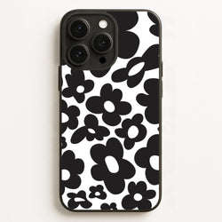 Black Flowers - Trippy Patterns  - Trippy Patterns Phone Case for iPhone 16 Pro Max