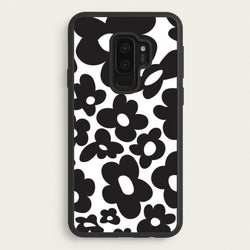 Black Flowers - Trippy Patterns  - Trippy Patterns Phone Case for Galaxy S9 Plus