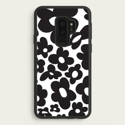 Black Flowers - Trippy Patterns  - Trippy Patterns Phone Case for Galaxy S9 Plus