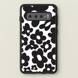 Black Flowers - Trippy Patterns  - Trippy Patterns Phone Case for Galaxy S10 Plus