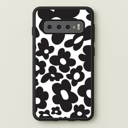 Black Flowers - Trippy Patterns  - Trippy Patterns Phone Case for Galaxy S10 Plus