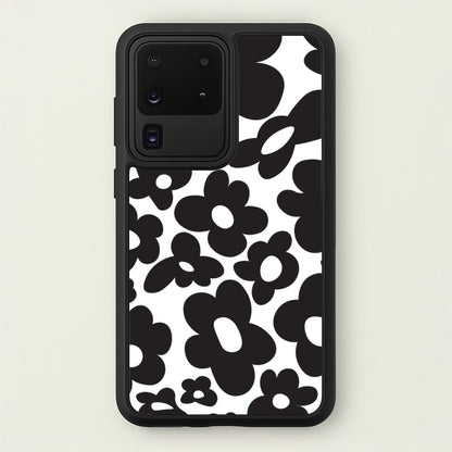 Black Flowers - Trippy Patterns  - Trippy Patterns Phone Case for Galaxy S20 Ultra