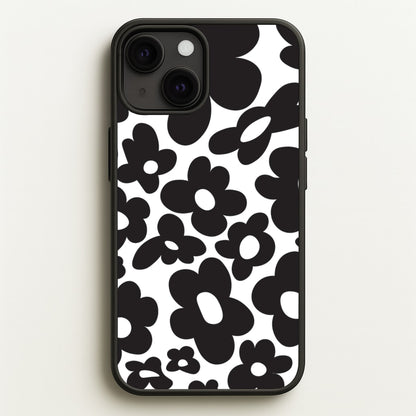 Black Flowers - Trippy Patterns  - Trippy Patterns Phone Case for iPhone 13 Mini