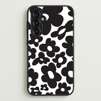 Black Flowers - Trippy Patterns  - Trippy Patterns Phone Case for Galaxy A14