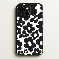 Black Flowers - Trippy Patterns  - Trippy Patterns Phone Case for iPhone 14