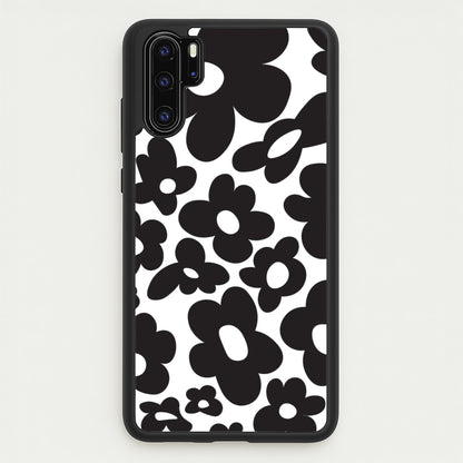 Black Flowers - Trippy Patterns  - Trippy Patterns Phone Case for Huawei P30 Pro