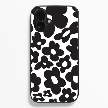 Black Flowers - Trippy Patterns Phone Case