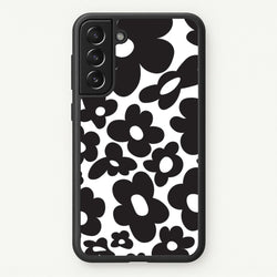 Black Flowers - Trippy Patterns  - Trippy Patterns Phone Case for Galaxy S22