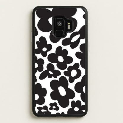 Black Flowers - Trippy Patterns  - Trippy Patterns Phone Case for Galaxy S9