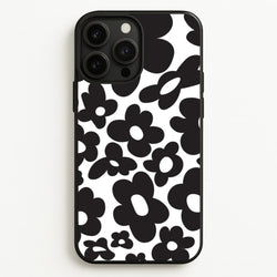 Black Flowers - Trippy Patterns  - Trippy Patterns Phone Case for iPhone 13 Pro Max