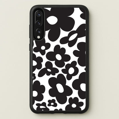 Black Flowers - Trippy Patterns  - Trippy Patterns Phone Case for Huawei P20 Pro