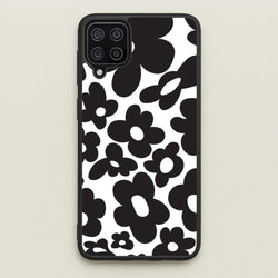 Black Flowers - Trippy Patterns  - Trippy Patterns Phone Case for Galaxy A12