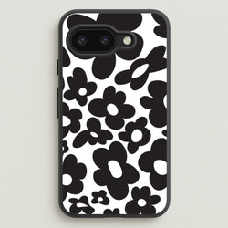 Black Flowers - Trippy Patterns  - Trippy Patterns Phone Case for Google Pixel 9a