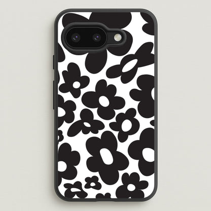 Black Flowers - Trippy Patterns  - Trippy Patterns Phone Case for Google Pixel 9a