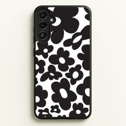 Black Flowers - Trippy Patterns  - Trippy Patterns Phone Case for Galaxy A34
