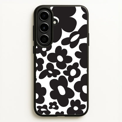 Black Flowers - Trippy Patterns  - Trippy Patterns Phone Case for Galaxy A56