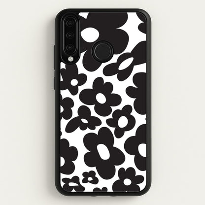 Black Flowers - Trippy Patterns  - Trippy Patterns Phone Case for Huawei P30 Lite
