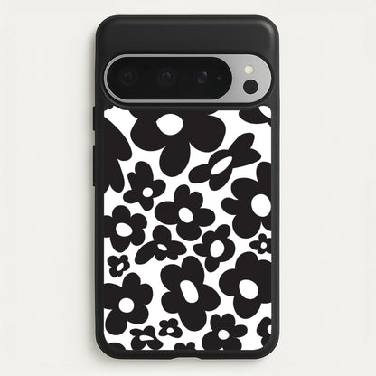 Black Flowers - Trippy Patterns  - Trippy Patterns Phone Case for Google Pixel 9 Pro XL