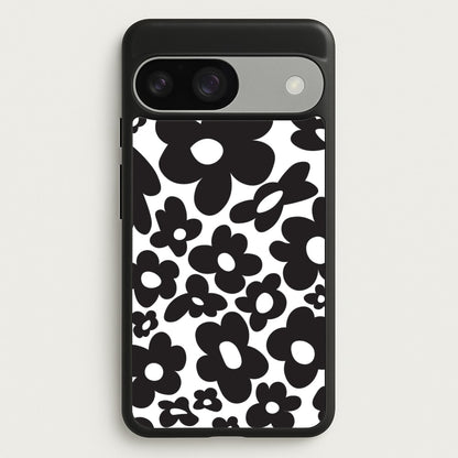 Black Flowers - Trippy Patterns  - Trippy Patterns Phone Case for Google Pixel 9 / 9 Pro