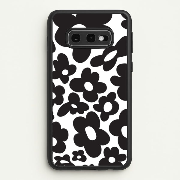 Black Flowers - Trippy Patterns  - Trippy Patterns Phone Case for Galaxy S10e