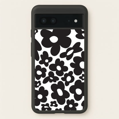 Black Flowers - Trippy Patterns  - Trippy Patterns Phone Case for Google Pixel 7