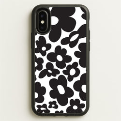 Black Flowers - Trippy Patterns  - Trippy Patterns Phone Case for iPhone X / XS