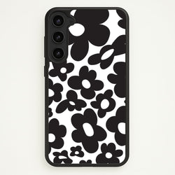 Black Flowers - Trippy Patterns  - Trippy Patterns Phone Case for Galaxy S23 Plus