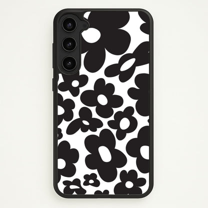 Black Flowers - Trippy Patterns  - Trippy Patterns Phone Case for Galaxy S23 Plus