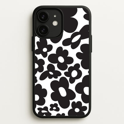 Black Flowers - Trippy Patterns  - Trippy Patterns Phone Case for iPhone 11