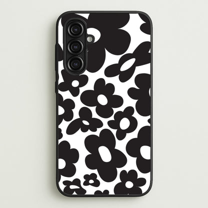 Black Flowers - Trippy Patterns  - Trippy Patterns Phone Case for Galaxy A16